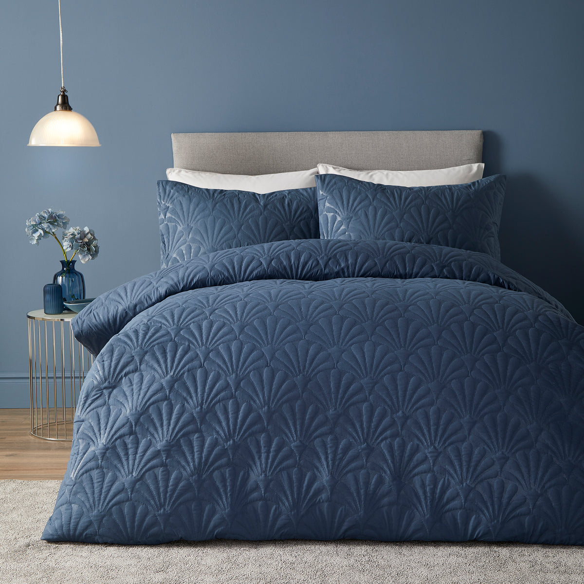 Serene Cavali Duvet Cover Set - Dark Blue