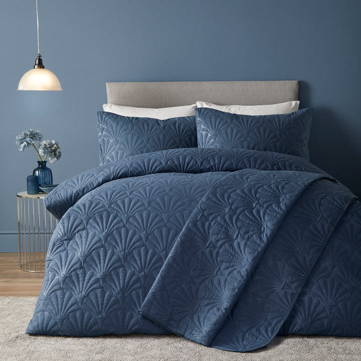 Serene Cavali Duvet Cover Set - Dark Blue - Williamsons Factory Shop
