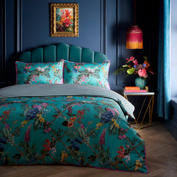 Laurence Llewelyn-Bowen Cotswold Fantasia Duvet Cover Set - Teal - Williamsons Factory Shop