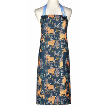 Connie the Cow Cotton Apron - Navy