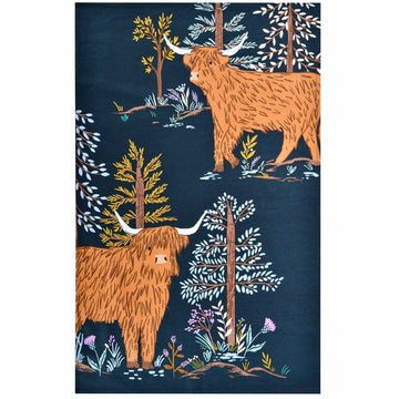 Connie the Cow Cotton Tea Towel - Navy