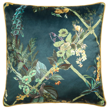 Laurence Llewelyn-Bowen Cotswold Fantasia Dawn Velvet Cushion - Green