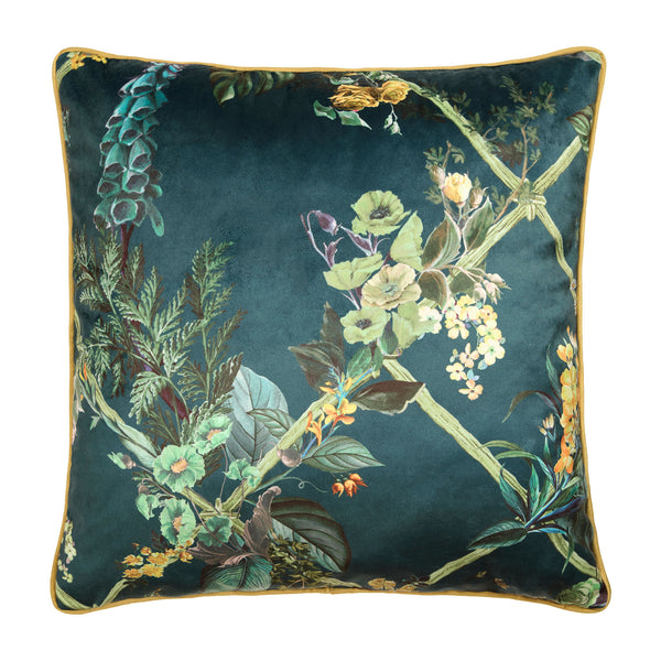 Laurence Llewelyn-Bowen Cotswold Fantasia Dawn  Velvet Cushion - Green