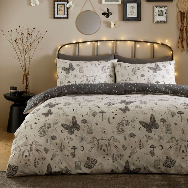 Fusion Celeste Reversible Duvet Cover Set - Grey