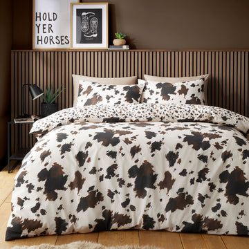 Cow Print Duvet Cover Set - Natural