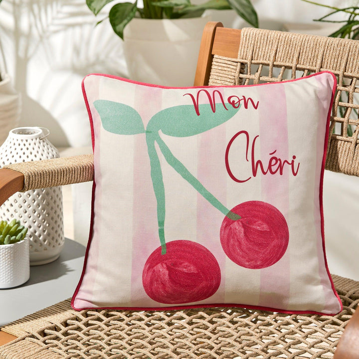 Fusion Cherry Cushion - Pink - Williamsons Factory Shop