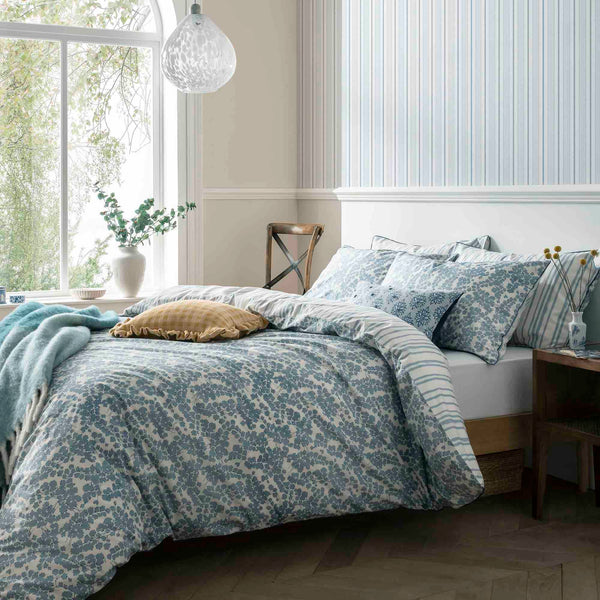 Laura Ashley Cariad Spray Duvet Cover Set - Blue - Williamsons Factory Shop