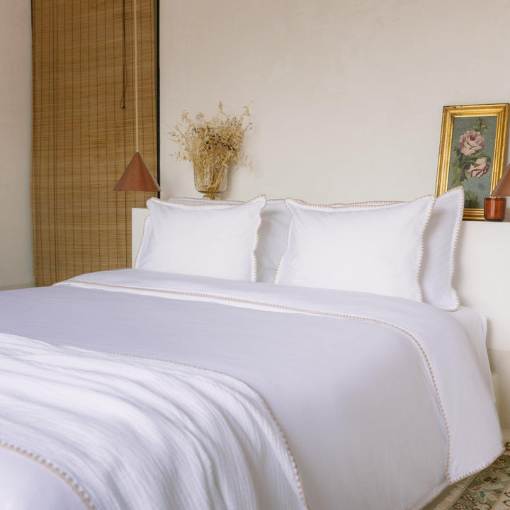 Cascais Percale 400TC Duvet Cover - Beige - Williamsons Factory Shop