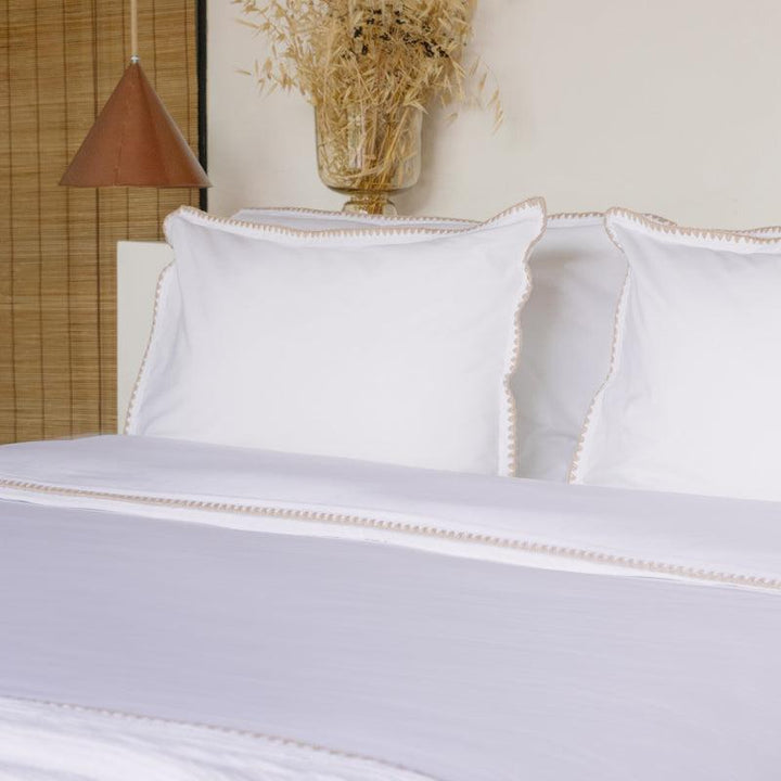 Cascais Percale 400TC Duvet Cover - Beige - Williamsons Factory Shop