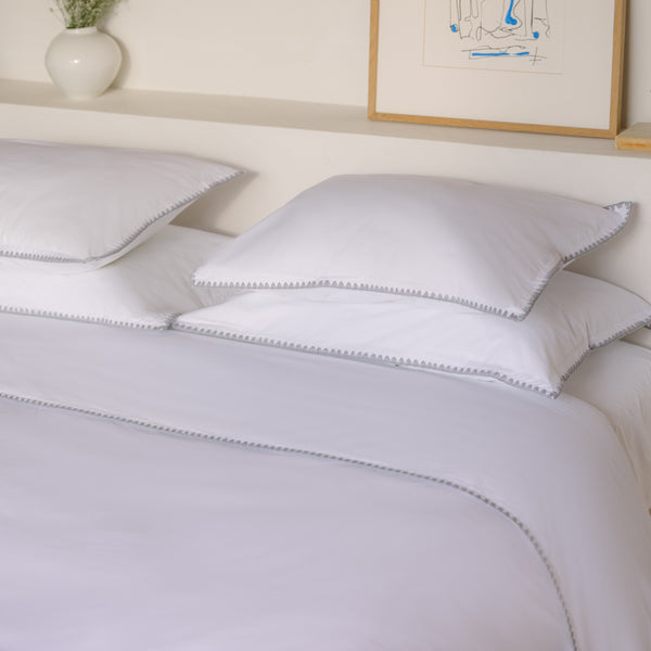 Cascais Percale 400TC Duvet Cover - Grey - Williamsons Factory Shop