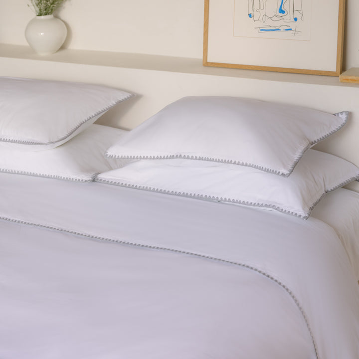Cascais Percale 400TC Duvet Cover - Grey - Williamsons Factory Shop