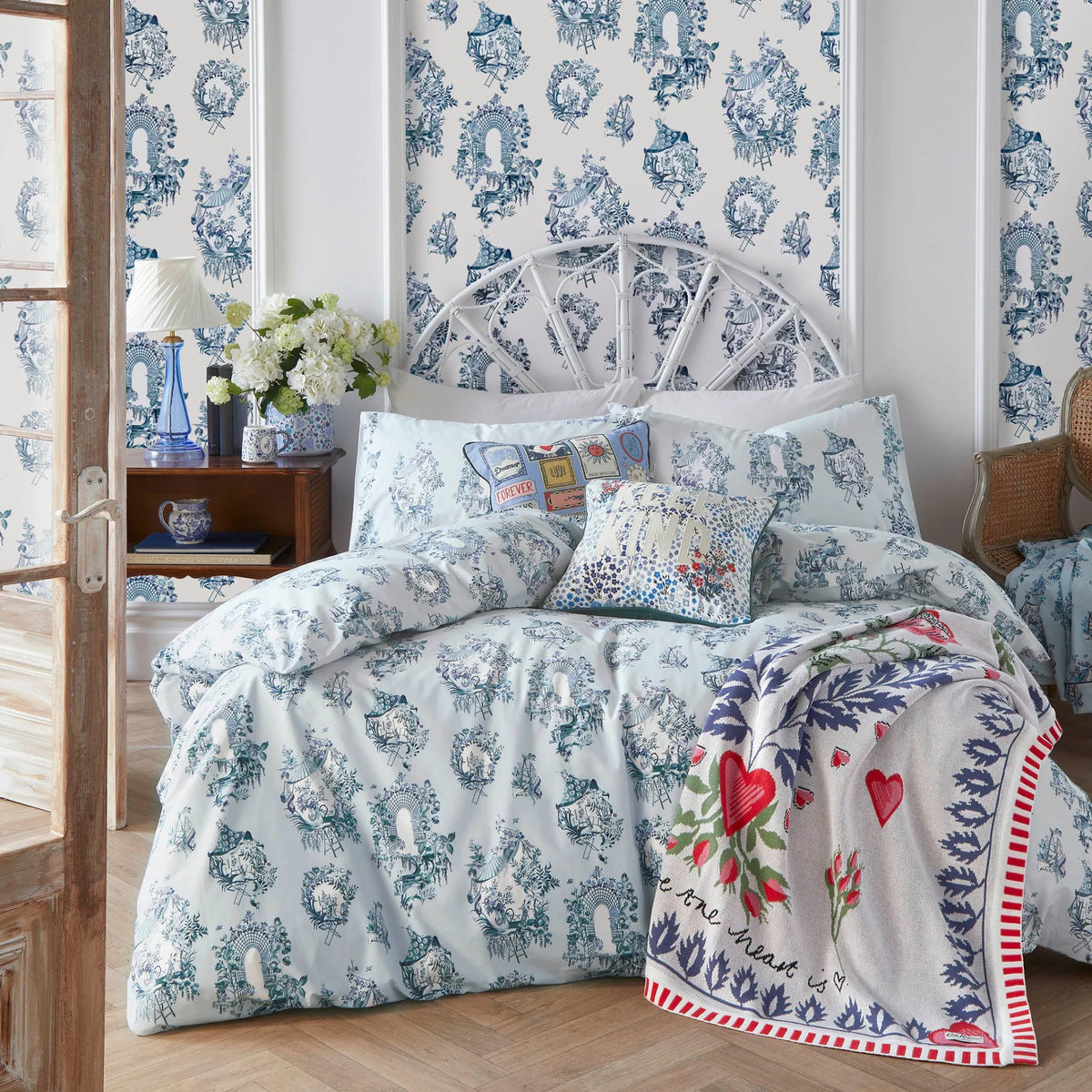 Cath Kidston 30 Years Toile Duvet Cover Set - Pale Blue - Williamsons Home