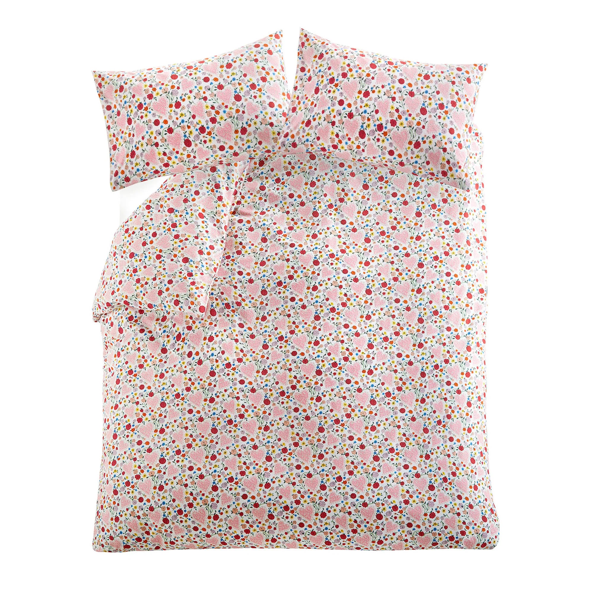 Cath Kidston Floral Heart Duvet Cover Set - Frill Pink
