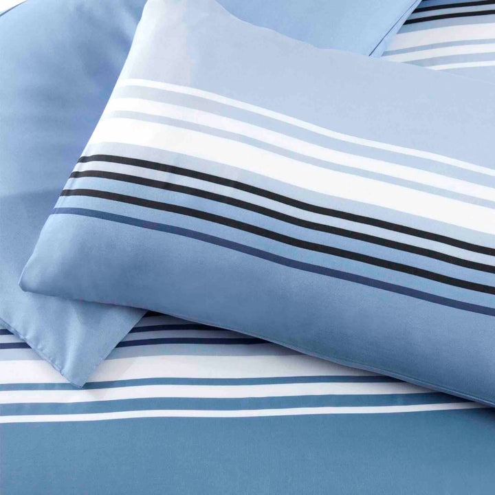 Chicago Brushed Duvet Cover Set - Blue - Williamsons Factory Shop