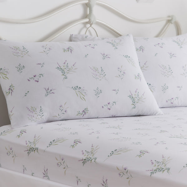 D&D Chloe Fitted Bed Sheet Set (28cm) - Lilac - Williamsons Factory Shop