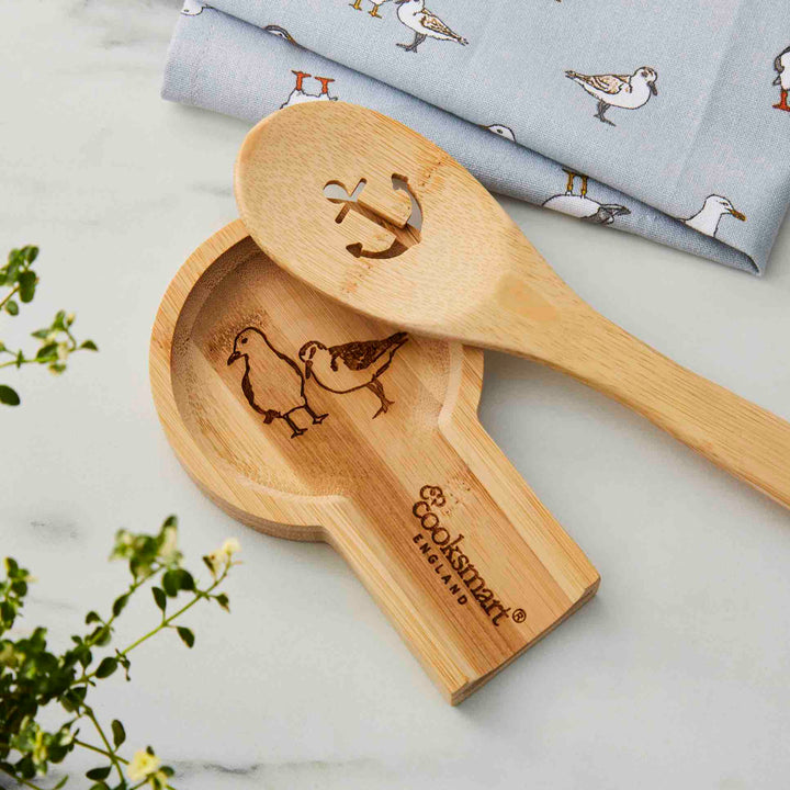 Coastal Birds Large Bamboo Spoon Rest - Williamsons Factory Shop