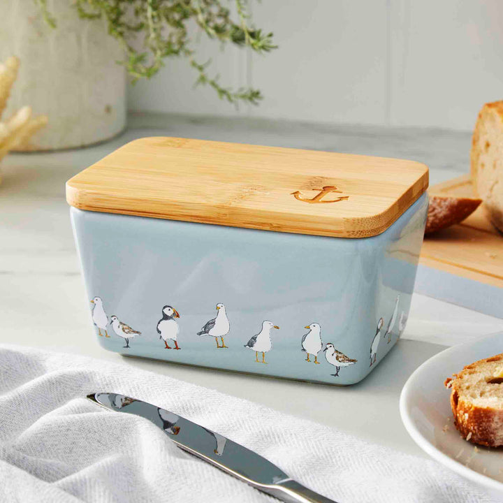 Coastal Birds Butter Dish - Williamsons Factory Shop