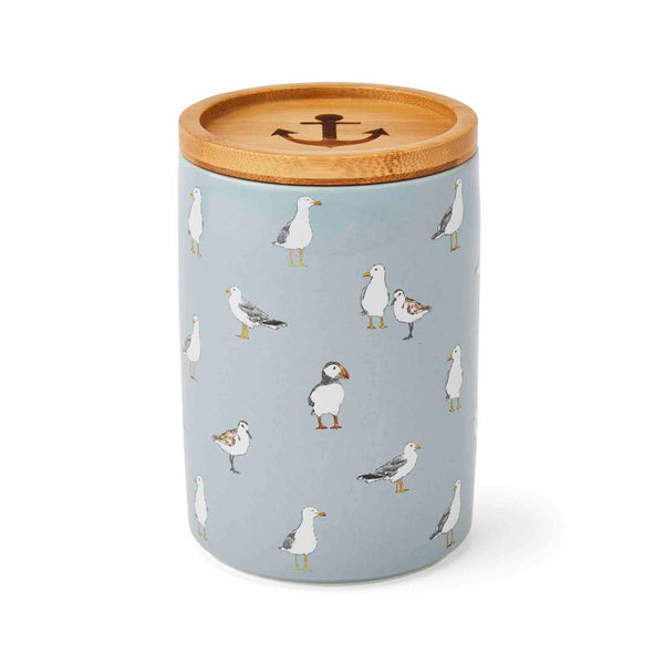 Coastal Birds Large Ceramic Canister - Williamsons Factory Shop