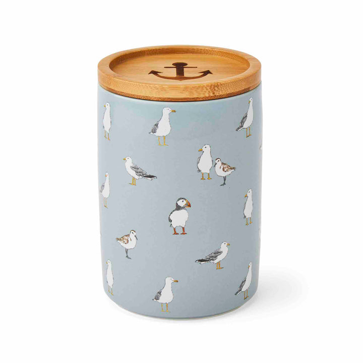 Coastal Birds Large Ceramic Canister - Williamsons Factory Shop