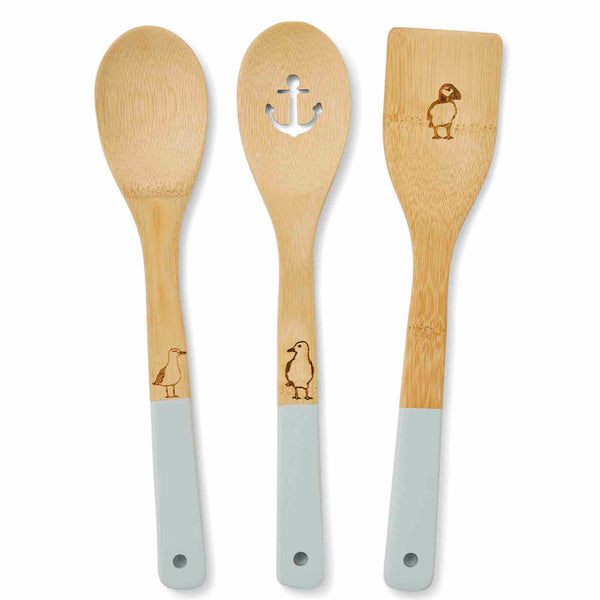 Coastal Birds Set of 3 Bamboo Utensils - Williamsons Factory Shop