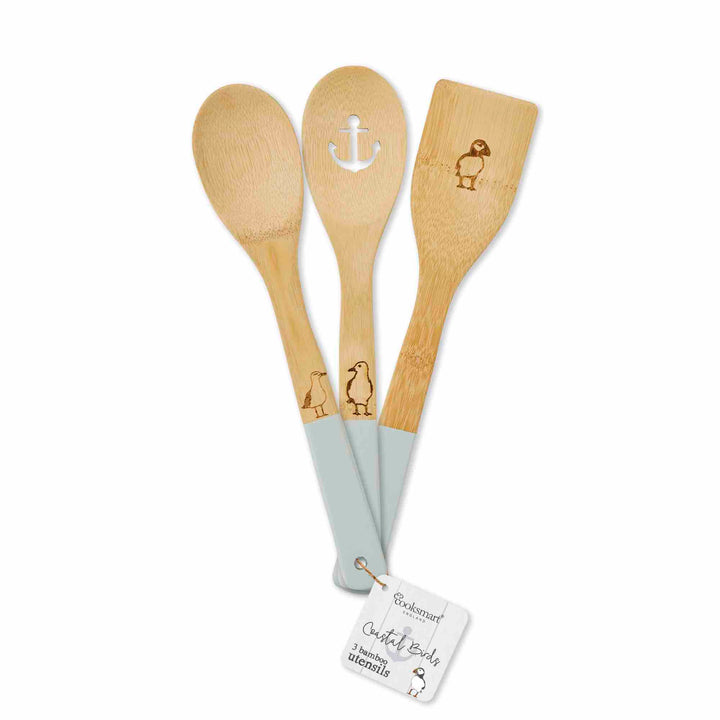 Coastal Birds Set of 3 Bamboo Utensils - Williamsons Factory Shop
