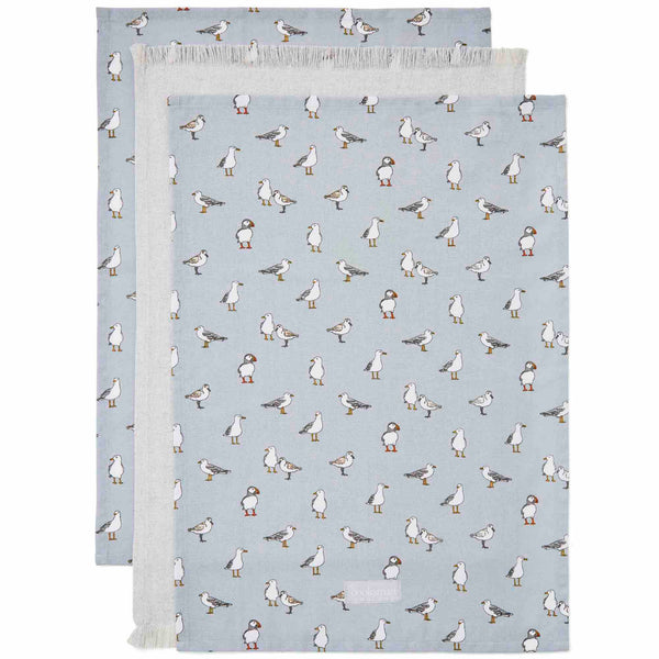 Coastal Birds 3 Pack Tea Towels - Williamsons Factory Shop