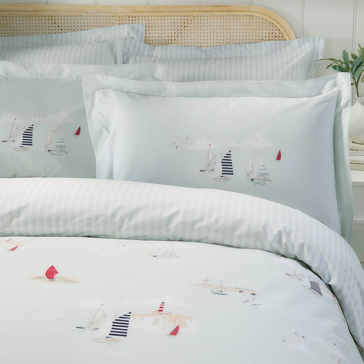 Sophie Allport Coastal Boats Duvet Cover Set - Blue - Williamsons Factory Shop