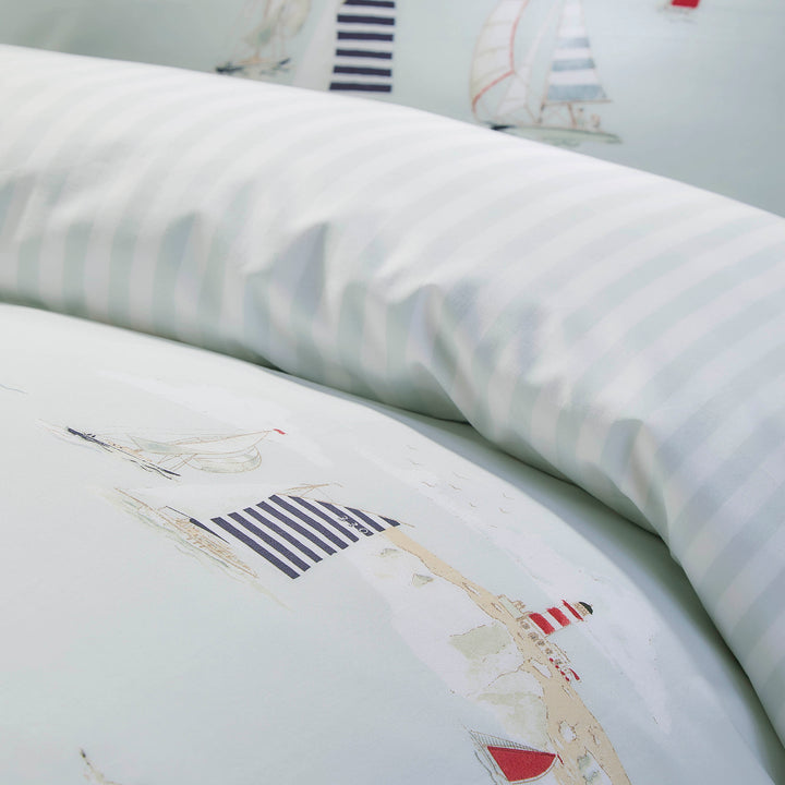 Sophie Allport Coastal Boats Duvet Cover Set - Blue - Williamsons Factory Shop