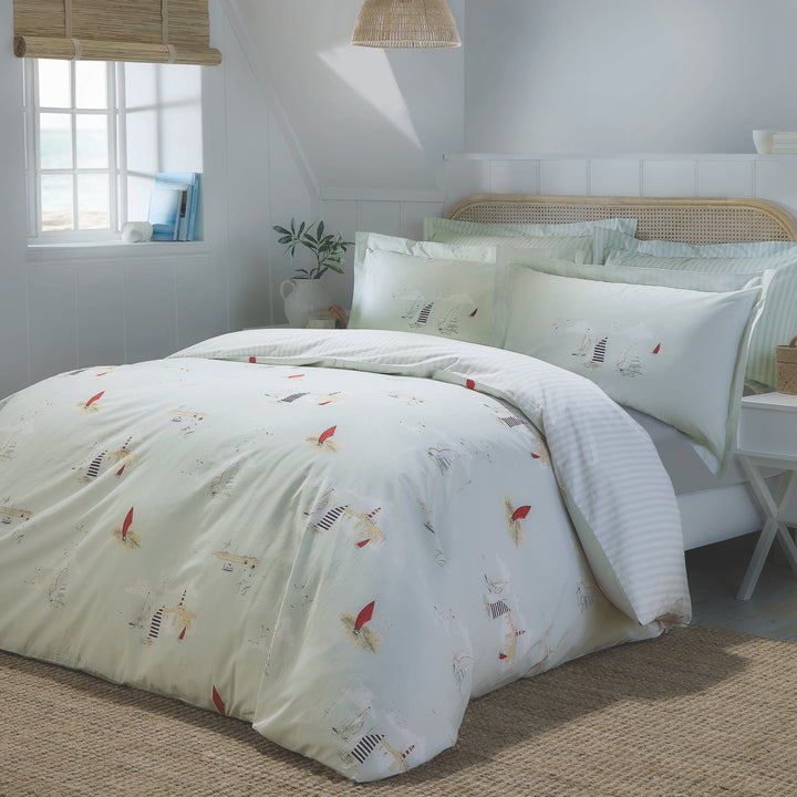 Sophie Allport Coastal Boats Duvet Cover Set - Blue - Williamsons Factory Shop