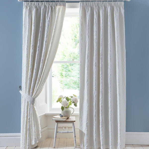 Appletree Heritage Collier Pencil Pleat Curtains - White - Williamsons Factory Shop