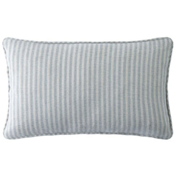 Cuscino a righe in ciniglia Cornish di Laura Ashley - Blu ardesia