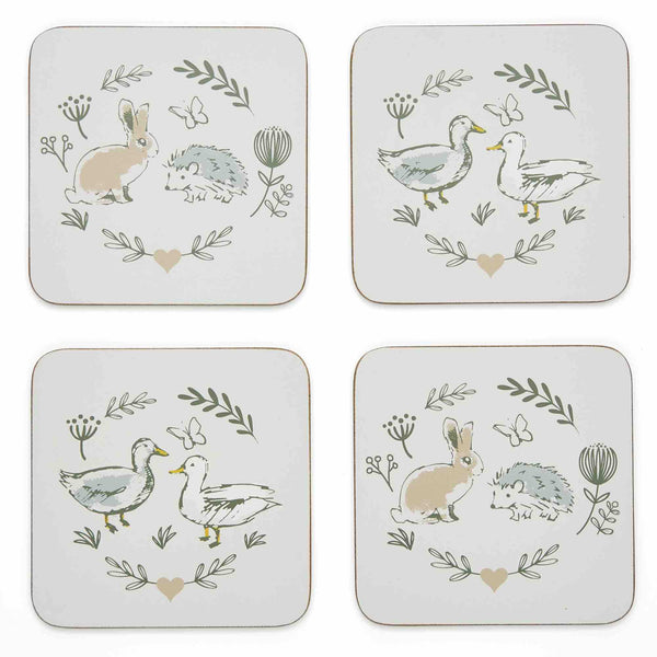 Country Animals Pack of 4 Coasters
