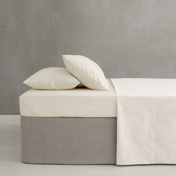 Drap en percale facile à repasser (25 cm) - Crème