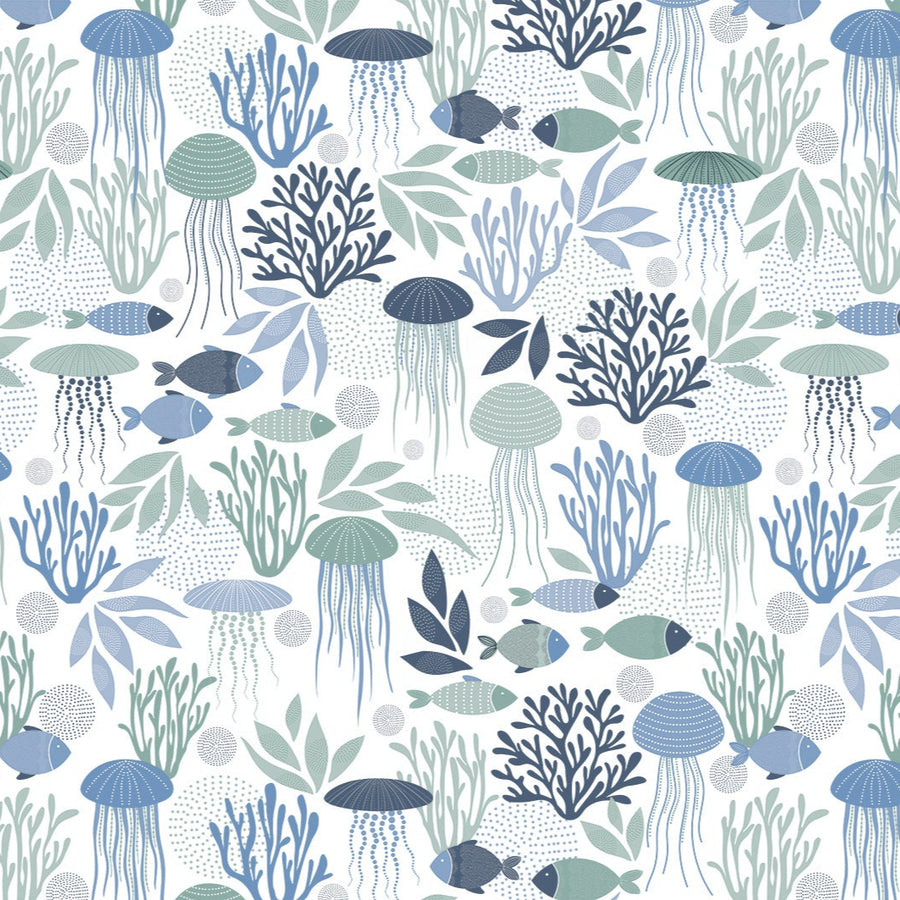 Fish & Coral Vinyl Oil Cloth