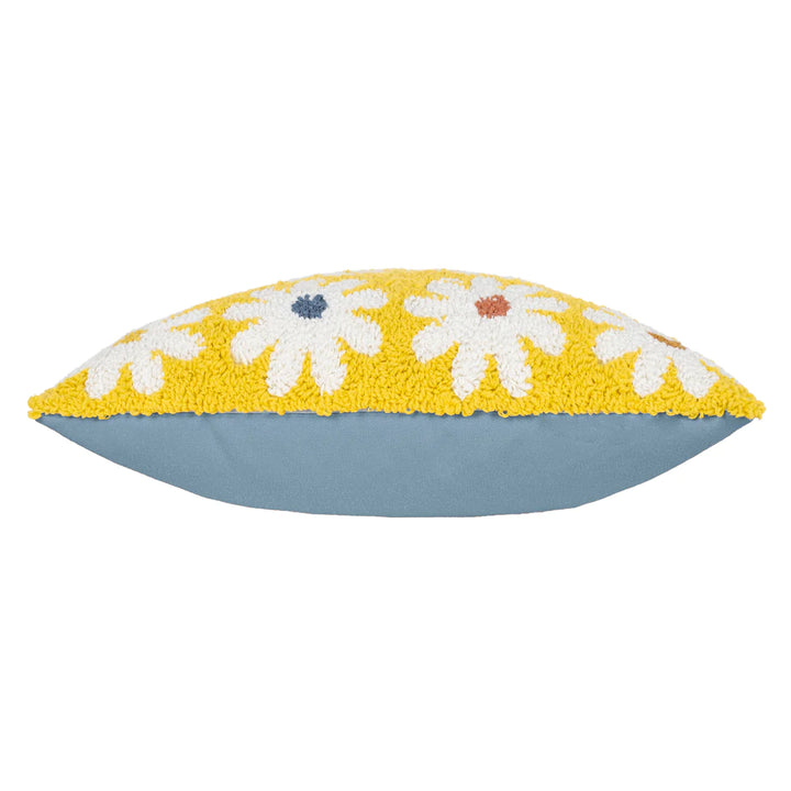 Daisy Knitted Cushion Cover-Yellow - Williamsons Factory Shop