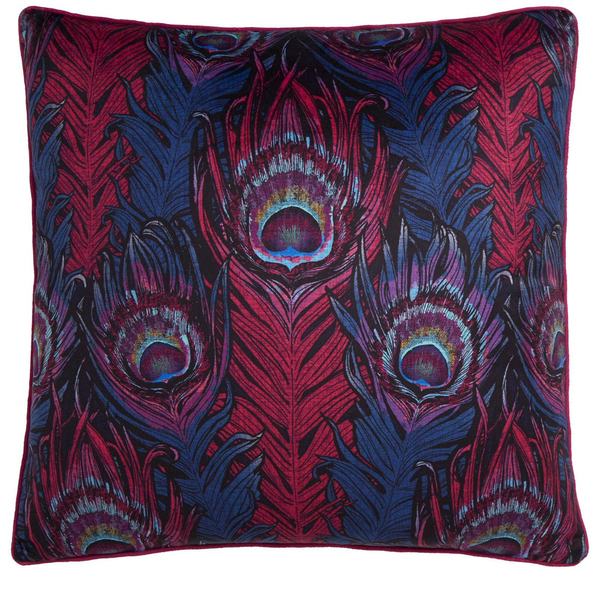 Laurence Llewelyn-Bowen Dandy Peacock Cushion - Plum