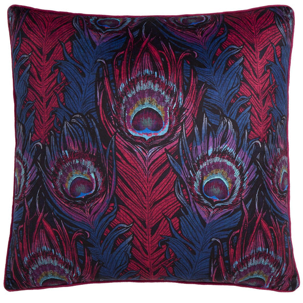 Laurence Llewelyn-Bowen Dandy Peacock Cushion - Plum - Williamsons Factory Shop