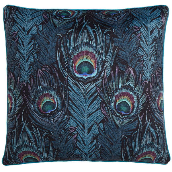 Laurence Llewelyn-Bowen Dandy Peacock Cushion - Teal - Williamsons Factory Shop