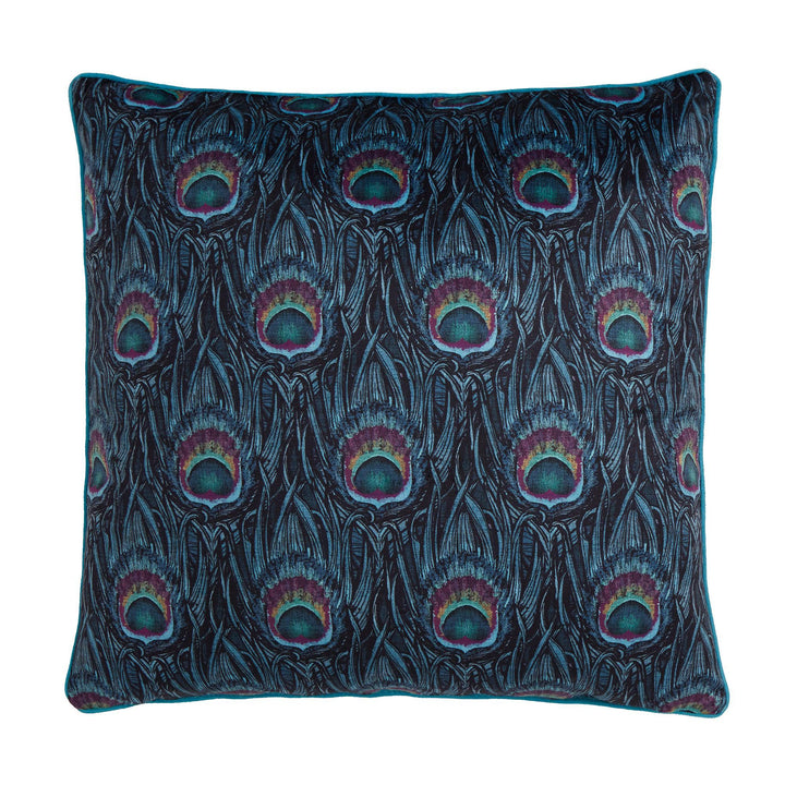 Laurence Llewelyn-Bowen Dandy Peacock Cushion - Teal - Williamsons Factory Shop