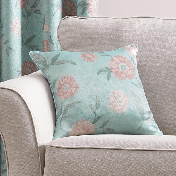 Dreams & Drapes Dahlia Cushion - Duck Egg - Williamsons Factory Shop