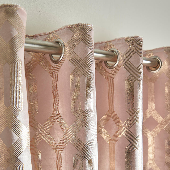 Curtina Darla Eyelet Curtains - Blush - Williamsons Factory Shop
