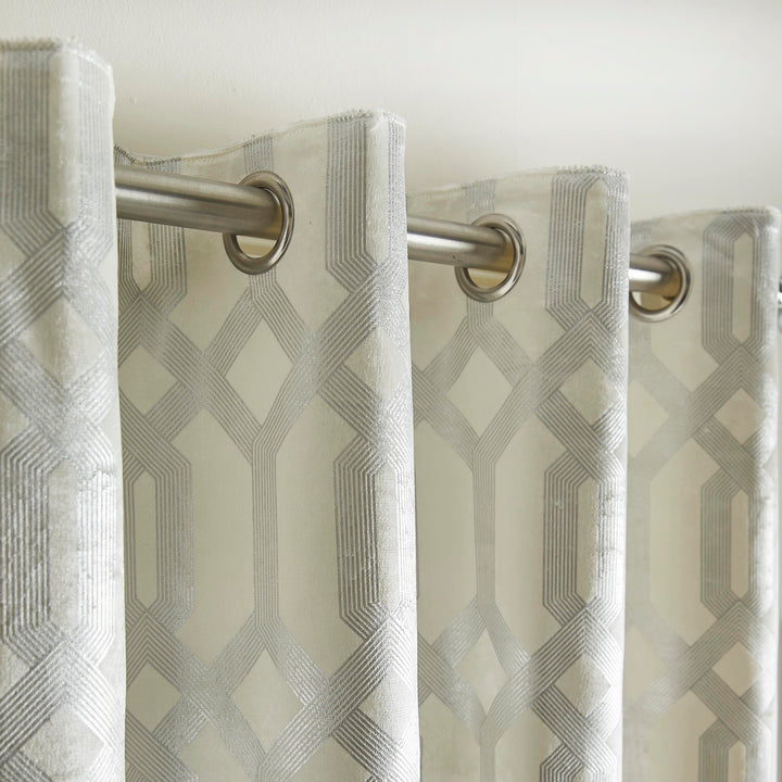 Curtina Darla Eyelet Curtains - Ivory - Williamsons Factory Shop