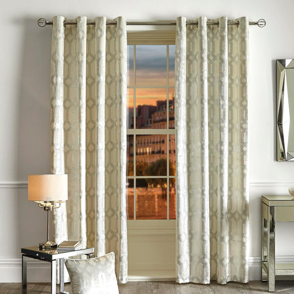 Curtina Darla Eyelet Curtains - Ivory - Williamsons Factory Shop