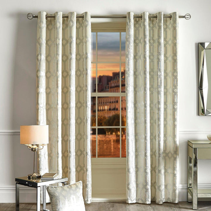 Curtina Darla Eyelet Curtains - Ivory - Williamsons Factory Shop