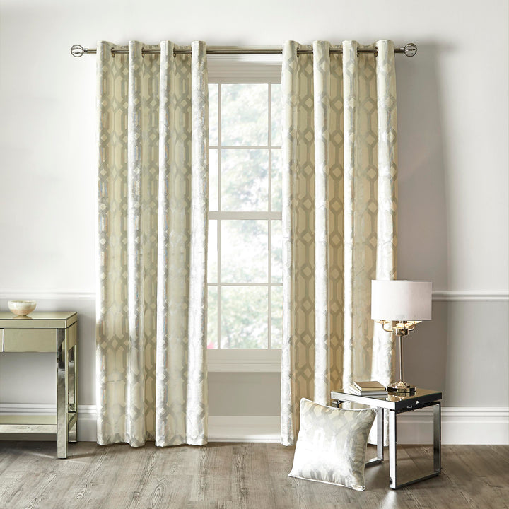 Curtina Darla Eyelet Curtains - Ivory - Williamsons Factory Shop