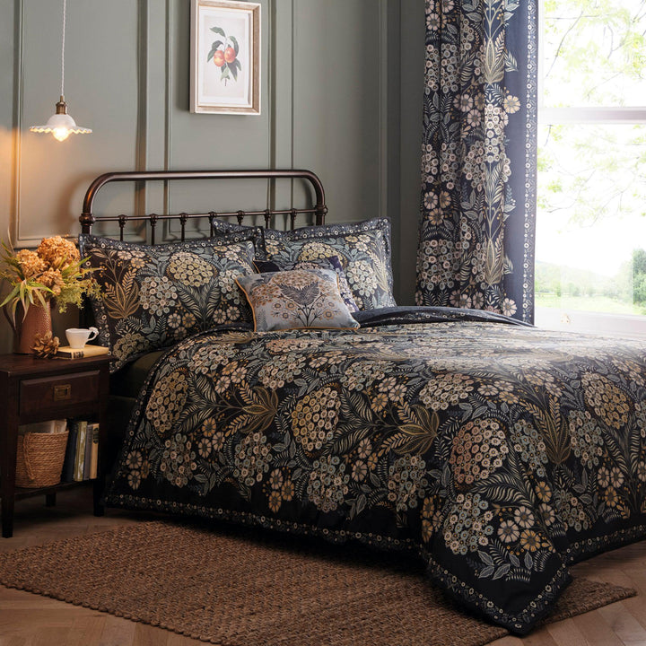 Appletree Heritage Evelina Duvet Cover Set - Navy - Williamsons Factory Shop