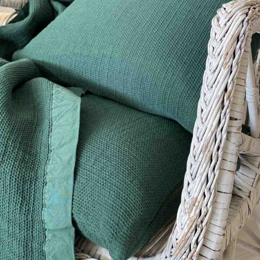 Eton Cotton Throw - Green