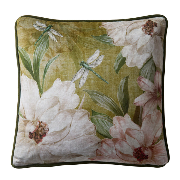Appletree Heritage Fiorella Cushion - Olive - Williamsons Factory Shop