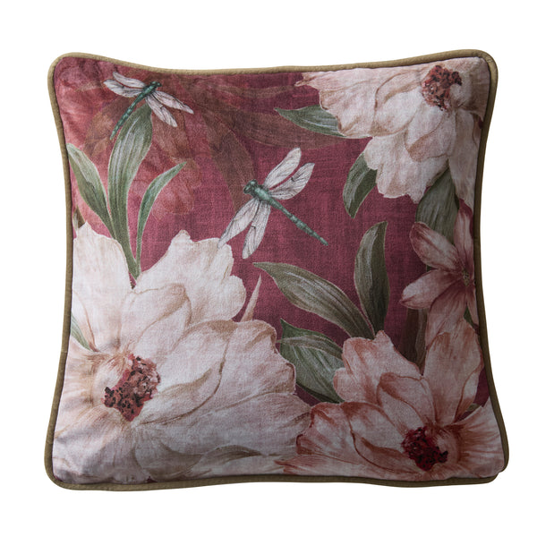 Appletree Heritage Fiorella Cushion - Wine - Williamsons Factory Shop