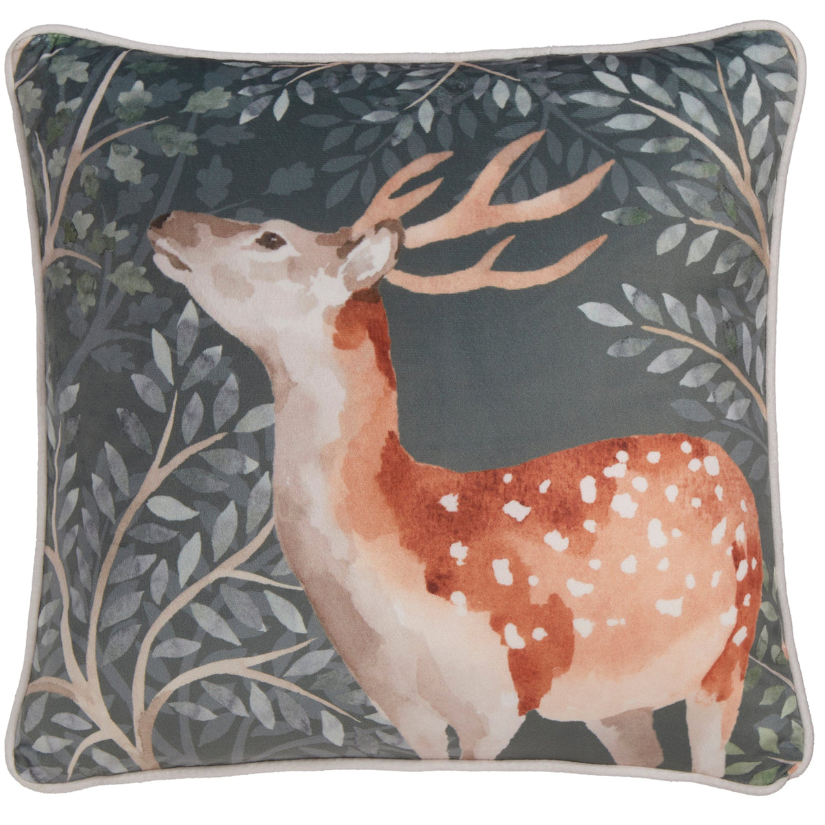 D & D Lodge Forest Animals Cushion - Green